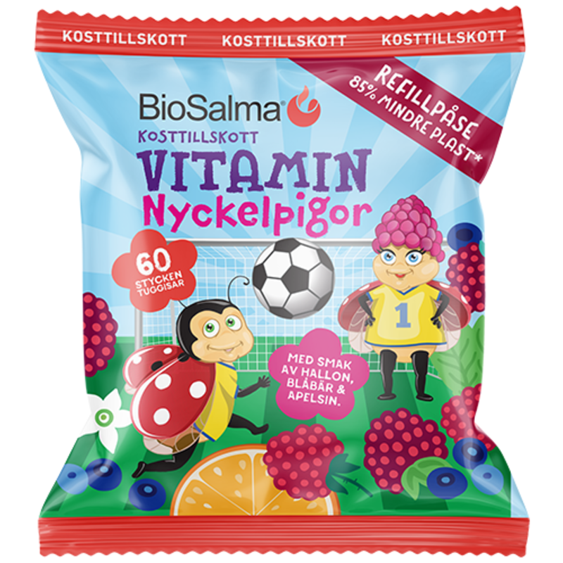 Köp 2 få 25% | BioSalma Biosalma Nyckelpiga Multivitamin Refill 60 tuggtabletter