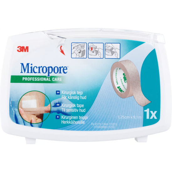 3M Micropore Kirurgitejp Brun 1,25 cm x 9,14 m