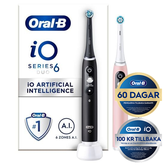 Oral-B iO6 Eltandborstar Rosa & Svart Duo 2 st