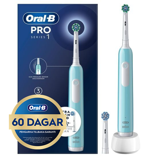 Oral-B Pro S1 Blå Eltandborste 2 Tandborsthuvuden Designed by Braun