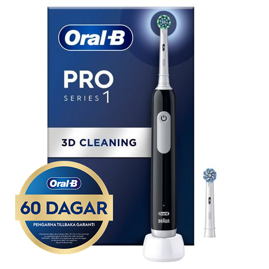 Oral-B Pro S1 Svart Eltandborste 2 Tandborsthuvuden Designed by Braun