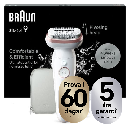 Braun Silk-épil 9 9-030 Epilator Vit/Flamingo