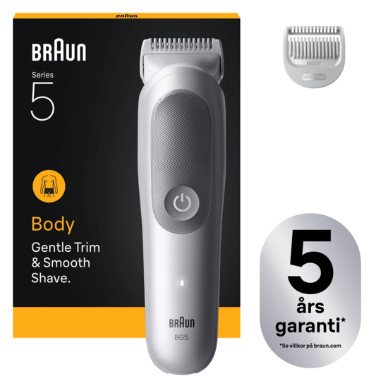 Braun Body Groomer Series 5 +2 Groomingverktyg BG5500 Grå