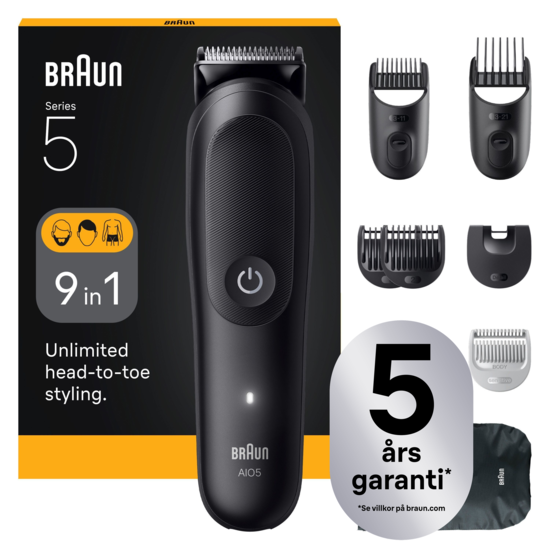 Braun All-in-One Series 5 9-in-1 Grooming Kit AIO5540 Svart