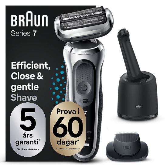 Braun Series 7 71-S7200cc Rakapparat med Precisionstrimmer Smartcare-Center Silver