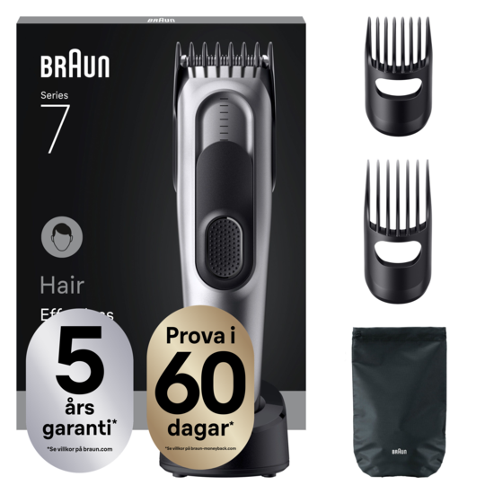 Braun Hårklippare Series 7 +5 Stylingverktyg HC7590 Grå
