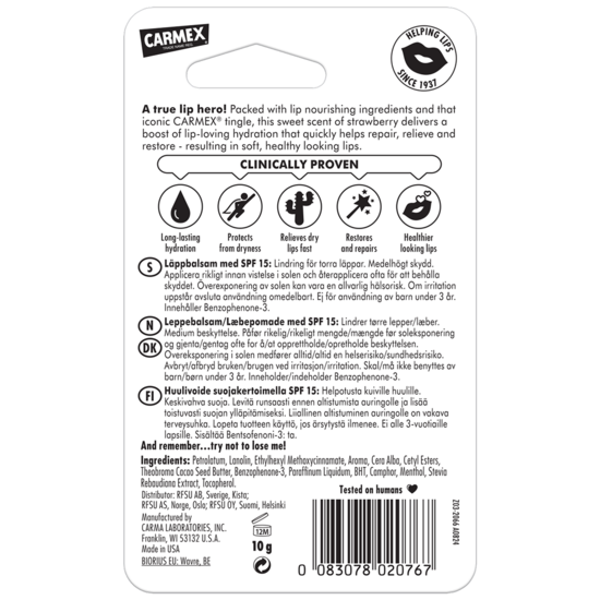 Carmex Strawberry Tube 10 g