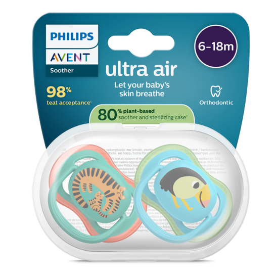 Philips Avent Ultra Air Napp Blå & Turkos 6-18 mån 2-pack