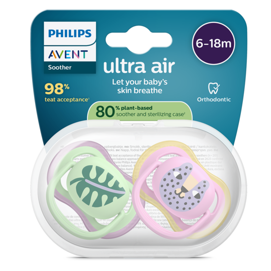 Philips Avent Ultra Air Napp Grön & Rosa 6-18 mån 2-pack