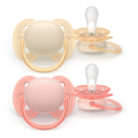 Philips Avent Ultra Soft Napp Gul & Orange 0-6 mån 2-pack
