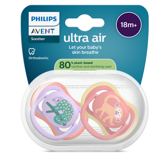 Philips Avent Ultra Air Napp Röd & Lila 18 mån+ 2-pack