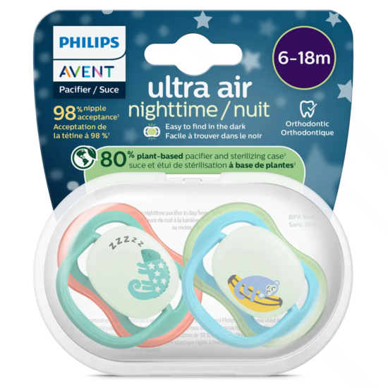 Philips Avent Ultra Air Nattnapp Grön & Blå 6-18 mån 2-pack