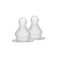 BIBS Baby Bottle Nipple Round Silicone Thick Flow 2-pack