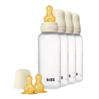 BIBS Baby Bottle Round Latex Ivory 270 ml 4-pack