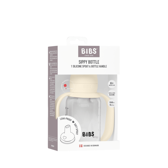 BIBS Baby Sippy Bottle Spout Silicone Ivory 150 ml 1-pack 