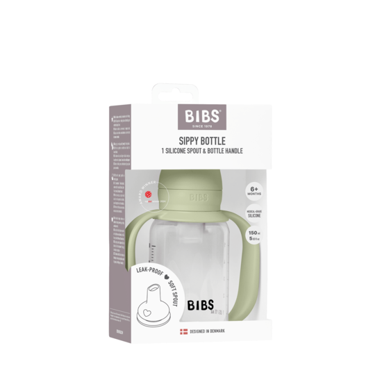 BIBS Baby Sippy Bottle Spout Silicone Sage 150 ml 1-pack