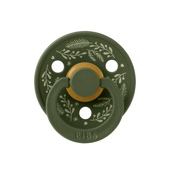 BIBS Colour Holiday Leaf Latex Size 2 Sage/Hunter Green 2-pack