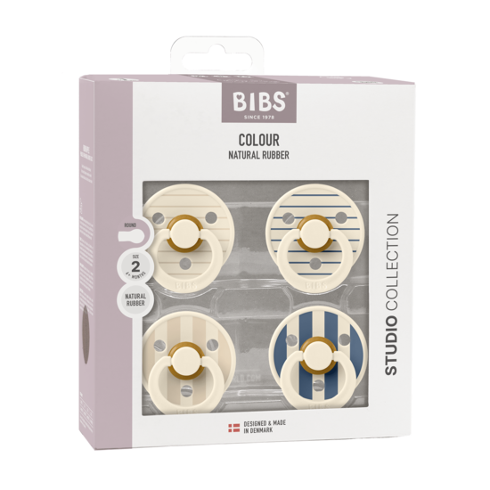 BIBS Studio Colour Latex Size 2 Pin Ivory Vanilla Mix/Pin Ivory Steel Blue Mix 4-pack