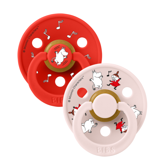 BIBS x Moomin Pacifier Colour Dancing Latex Size 1 Candy Apple mix 2-pack