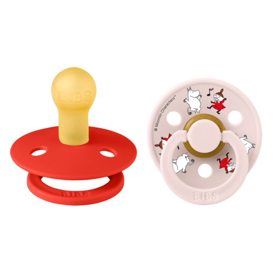 BIBS x Moomin Pacifier Colour Dancing Latex Size 1 Candy Apple mix 2-pack