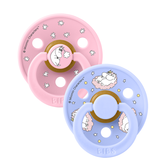 BIBS x Moomin Pacifier Colour Dreaming Latex Size 1 Baby Pink mix 2-pack