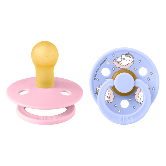 BIBS x Moomin Pacifier Colour Dreaming Latex Size 1 Baby Pink mix 2-pack