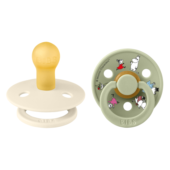 BIBS x Moomin Pacifier Colour Friends Latex Size 1 Ivory mix 2-pack