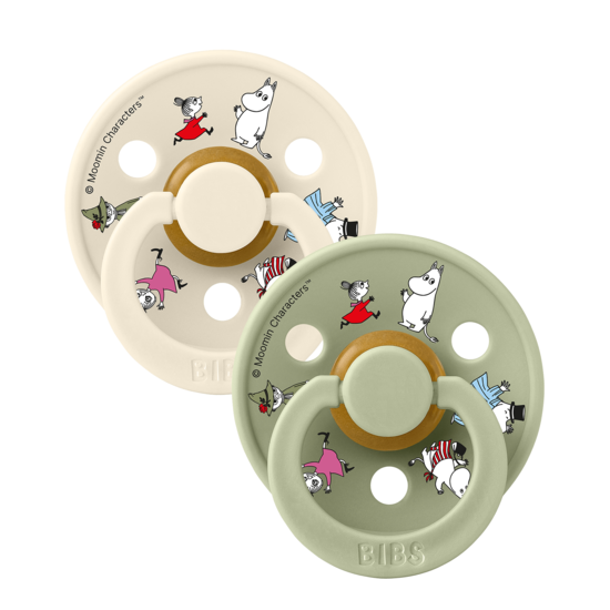 BIBS x Moomin Pacifier Colour Friends Latex Size 2 Ivory mix 2-pack
