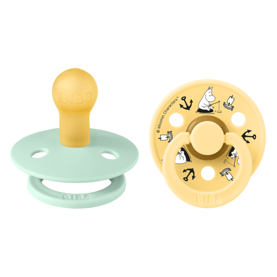 BIBS x Moomin Pacifier Colour Sailing Latex Size 1 Nordic Mint mix 2-pack