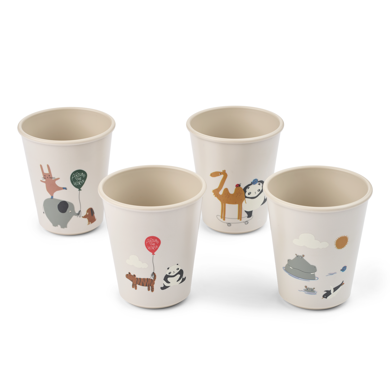 LIEWOOD Lana Barnmugg Around the World/Sandy 4-Pack