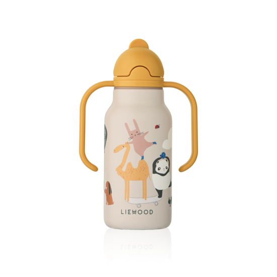 LIEWOOD Kimmie Sugrörsflaska Around the World/Sandy 250 ml