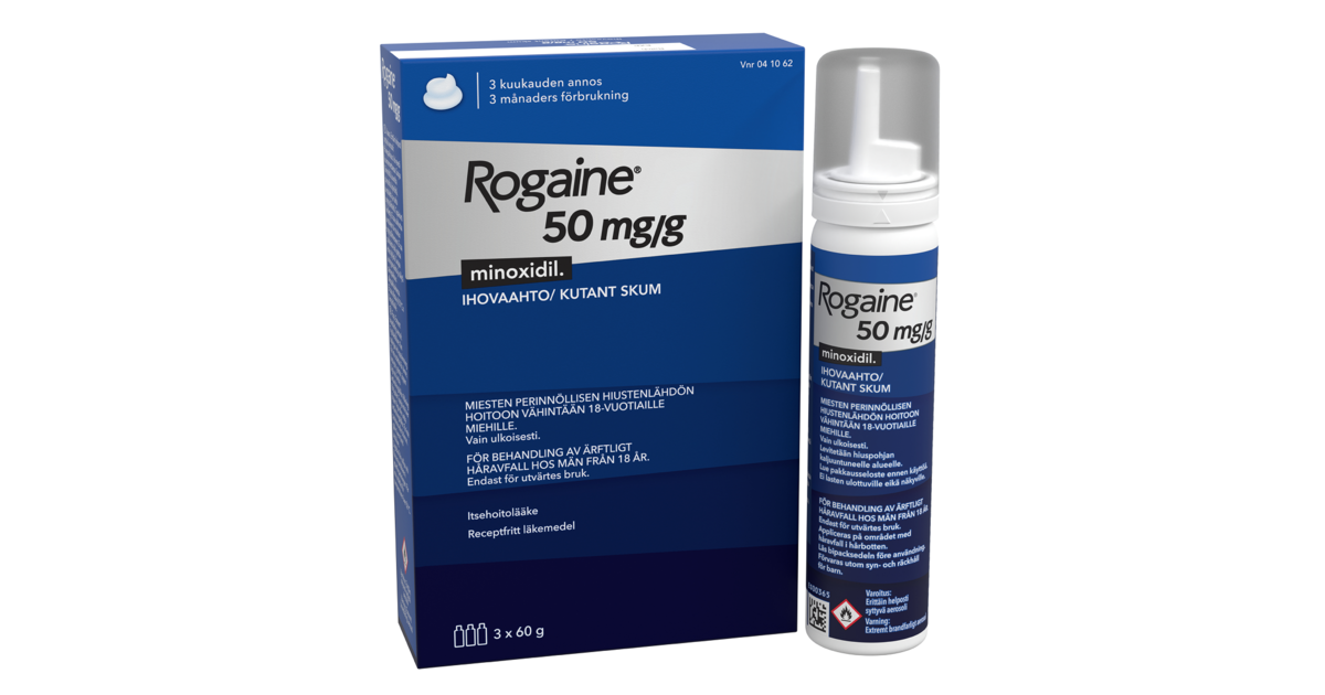 Köp Rogaine Kutant Skum 50 mg/g 3 x 60 g | MEDS Apotek