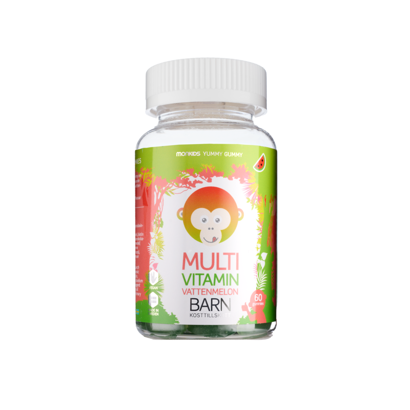 Monkids Multivitamin Barn Vattenmelon 60 Tuggtabletter