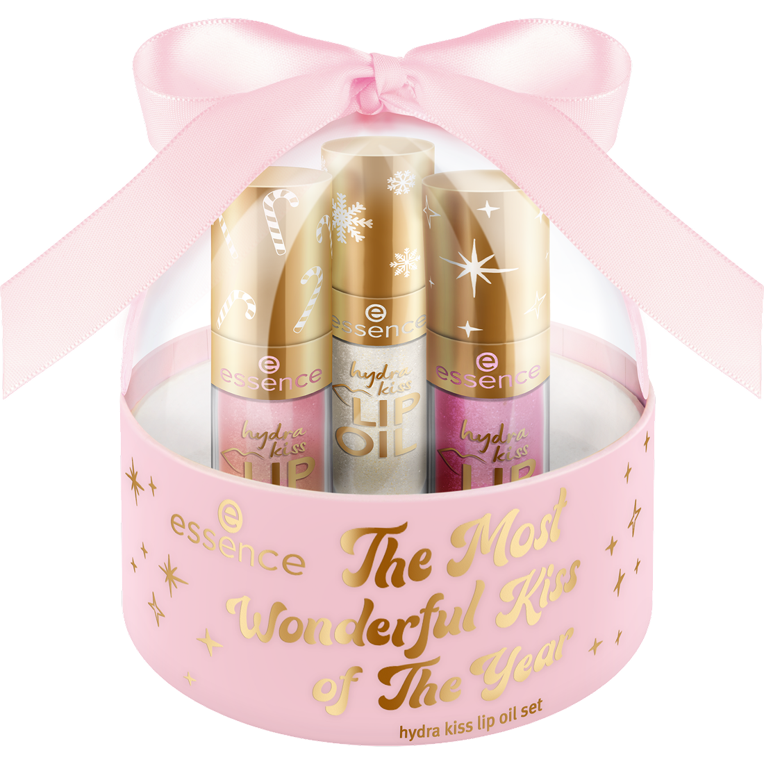 essence The Most Wonderful Kiss of the Year Hydra Kiss Lip Oil set 01 Wish for a Kiss 3 x 4 ml