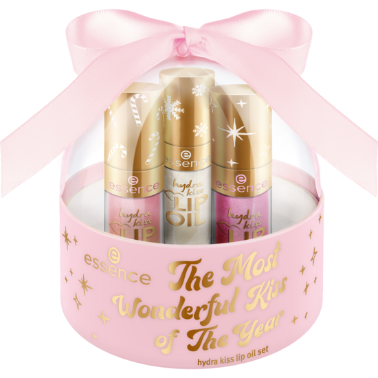 essence The Most Wonderful Kiss of the Year Hydra Kiss Lip Oil set 01 Wish for a Kiss 3 x 4 ml