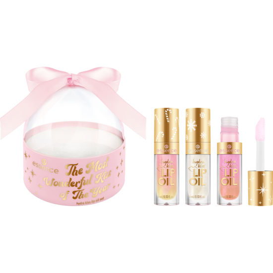 essence The Most Wonderful Kiss of the Year Hydra Kiss Lip Oil set 01 Wish for a Kiss 3 x 4 ml