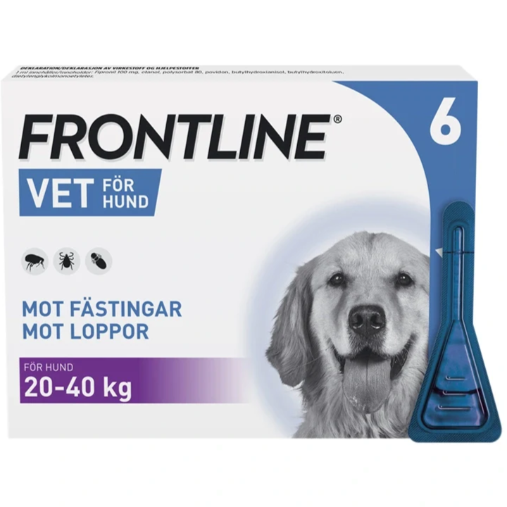 Frontline Vet 100 mg/ml Spot-on hund L 6 x 2,68 ml