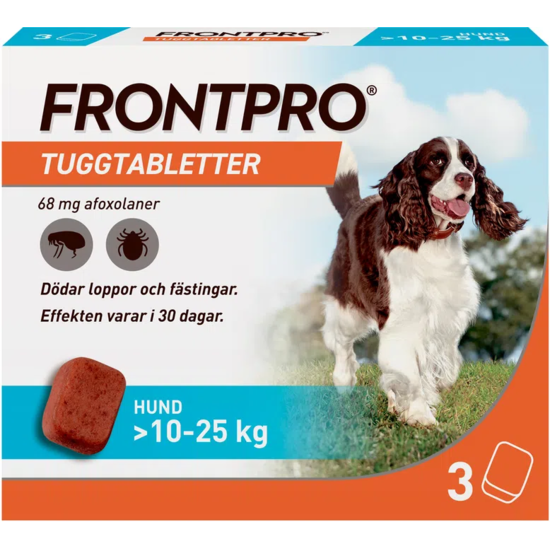 FRONTPRO Tuggtabletter Hund L 10-25 kg 3 st 68 mg