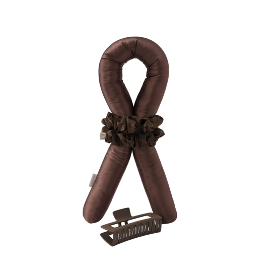 Lenoites Heatless Curls in Mulberry Silk Brown Large
