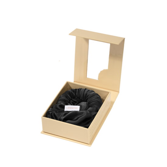 Lenoites Blowout Tie in Mulberry Silk Black Small