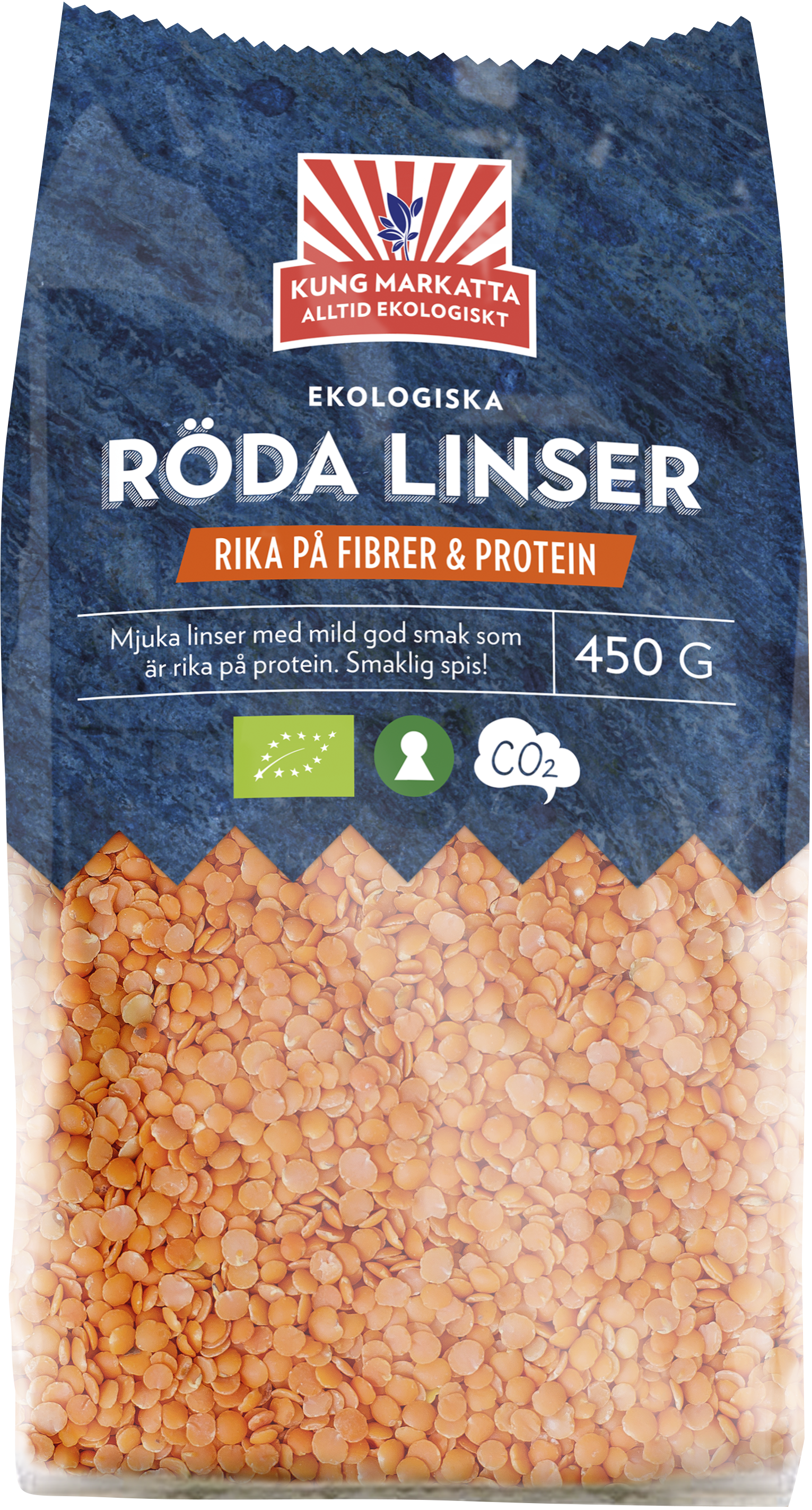 Kung Markatta Linser Röda EKO Påse 450 g
