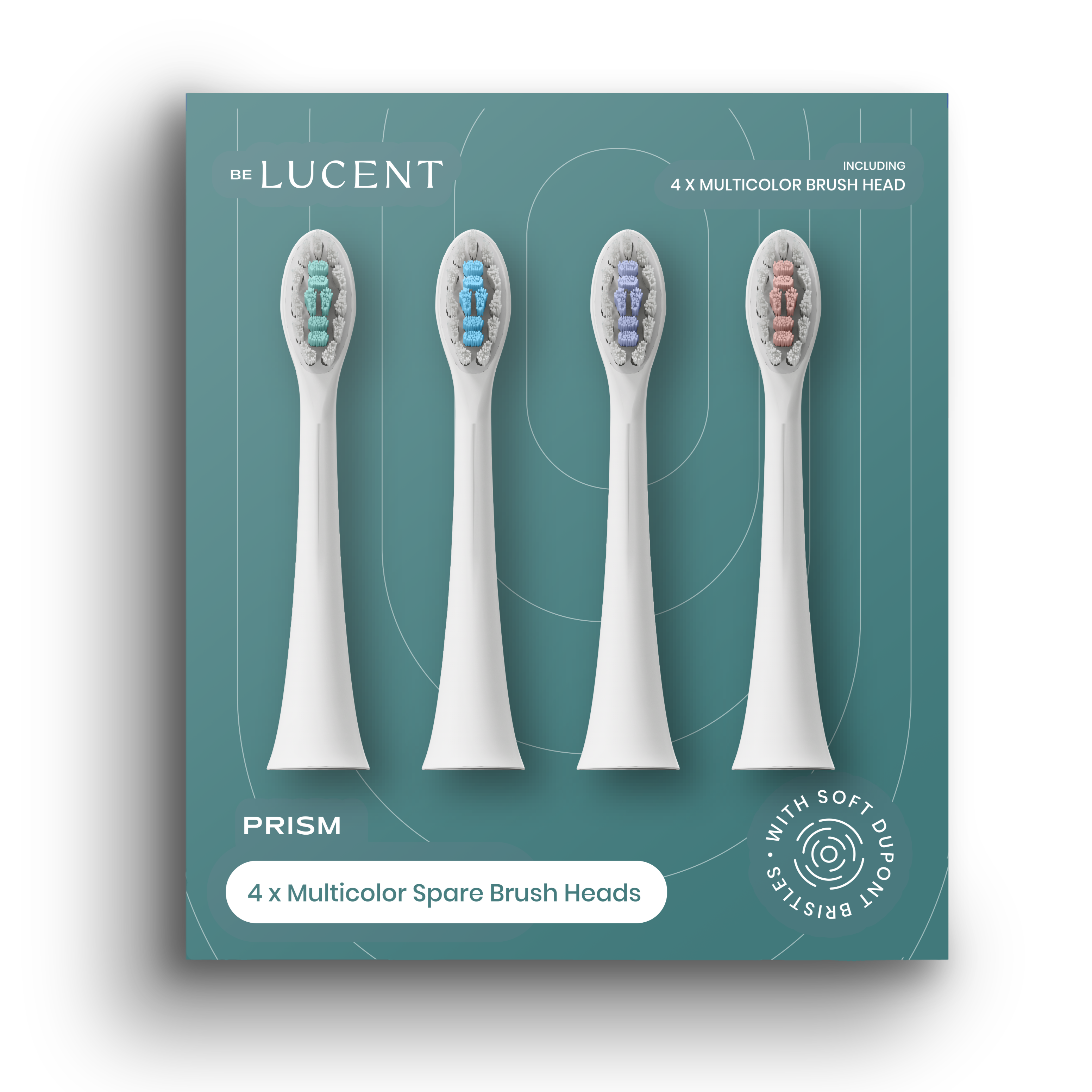 Be Lucent Prism Tandborsthuvuden Refill Multicolor 4 st