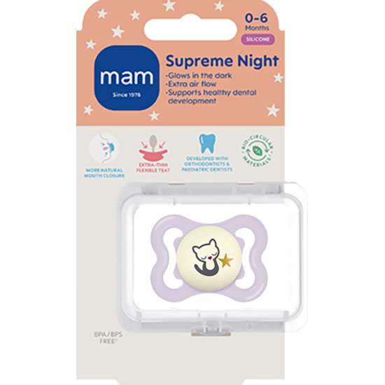 MAM Supreme Night Silicone 0-6 mån Pink