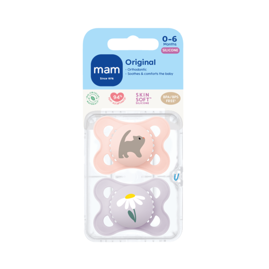 MAM Original Silicone 0-6 mån Pink 2-pack
