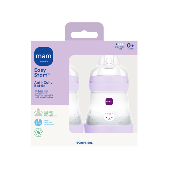 MAM Easy Start Anti-Colic 160 ml Pink 2 st