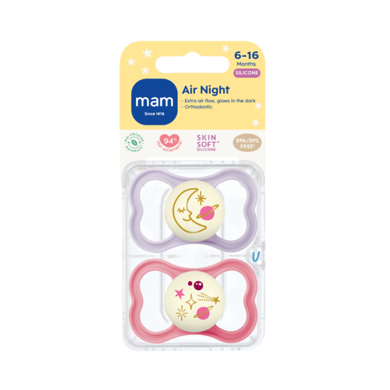 MAM Air Night Silicone 6-16 mån Pink 2-pack