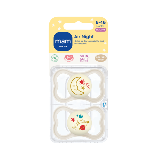 MAM Air Night Silicone 6-16 mån Neutral 2-pack