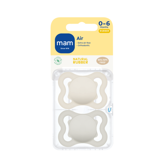MAM Air Natural Rubber 0-6 mån Neutral Unprinted 2-pack
