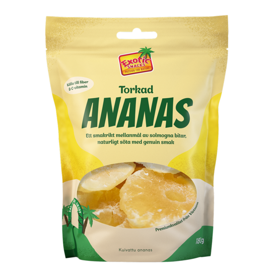 Exotic Snacks Torkad Ananas 180 g