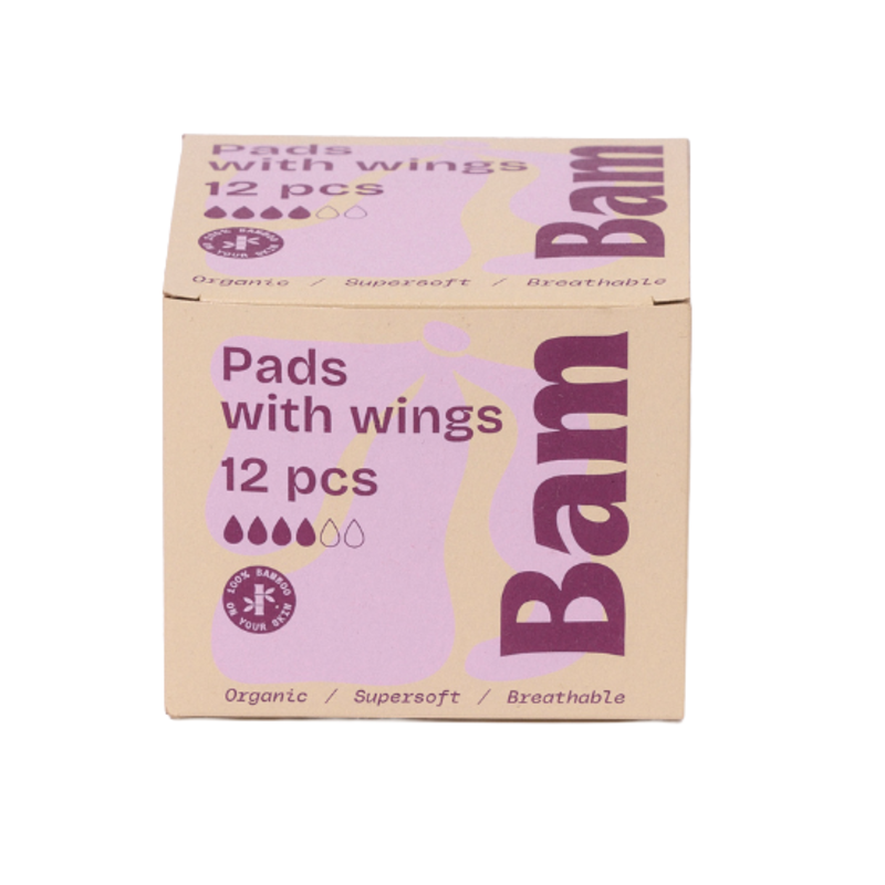 BAM Organic Bamboo Period Pads 12 st